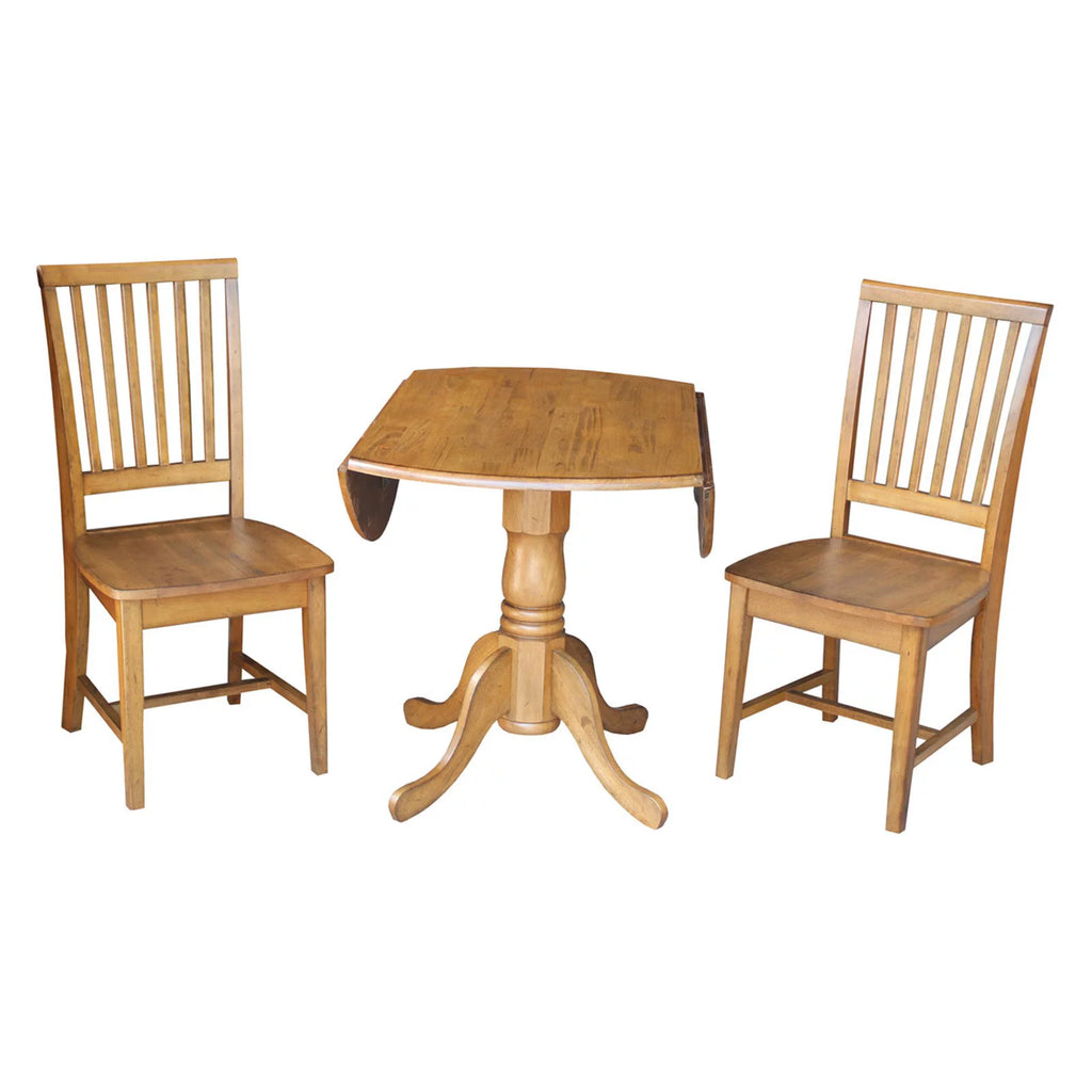 42" Dual Drop Leaf Table and 2 Chairs 3 Piece Set C969739