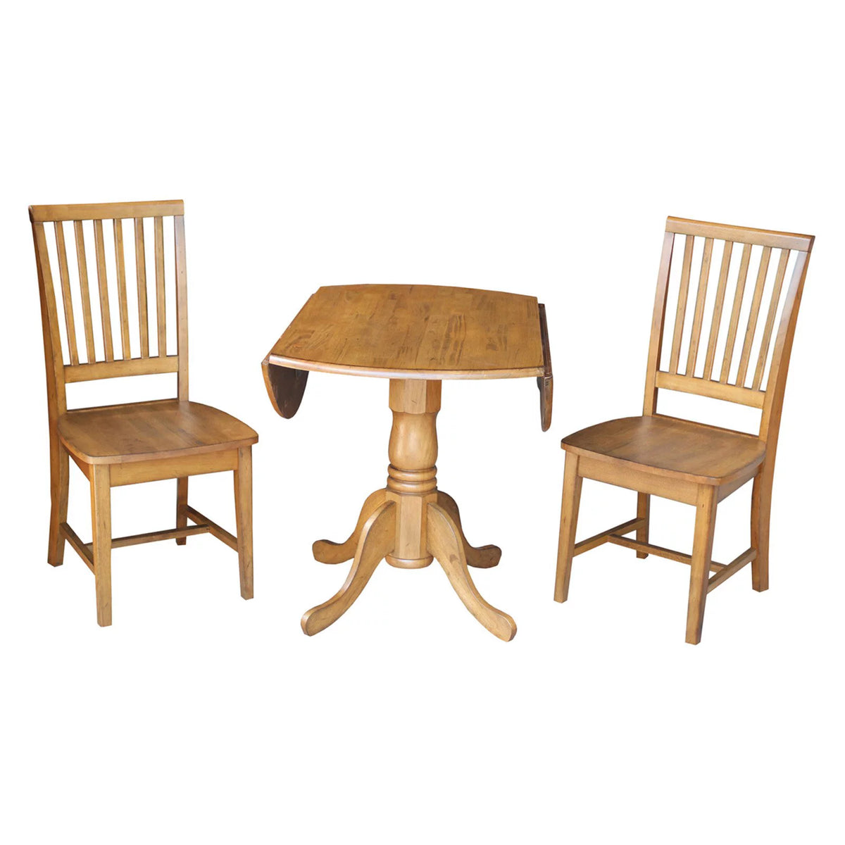 42" Dual Drop Leaf Table and 2 Chairs 3 Piece Set C969739