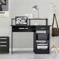 Black Computer Desk with Keyboard Tray H134
