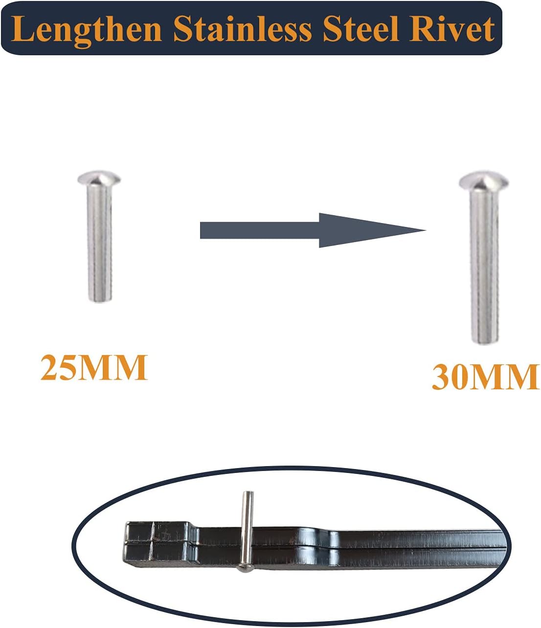 6 Set DIY Rapid Tongs Bundle with 7 Stainless Steel Rivet for Blacksmith S726358