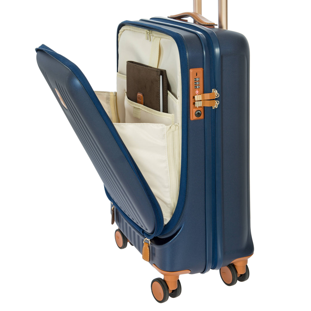 Matte Blue 21x22 Carry-On Spinner with Pocket O20555