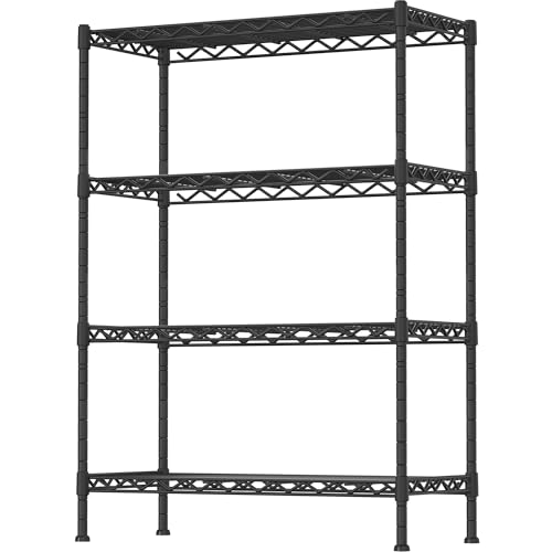Adjustable Heavy Duty 3-Shelf Metal Wire Shelving Black V8862