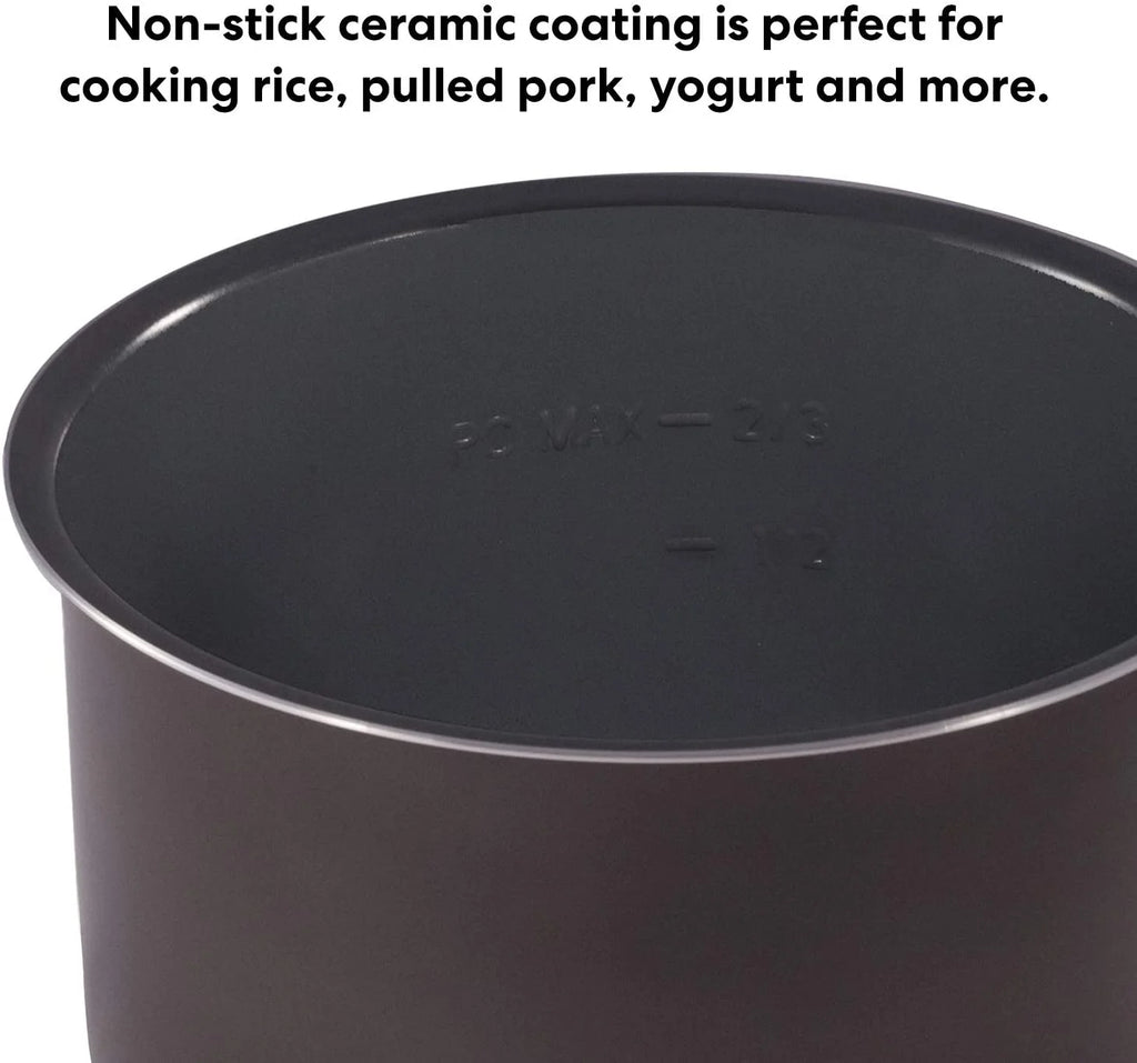 10-in-1 Slow Cooker, Rice/Grain Cooker, 8 Quart Ceramic Non Stick Inner Cooking Pot O966166