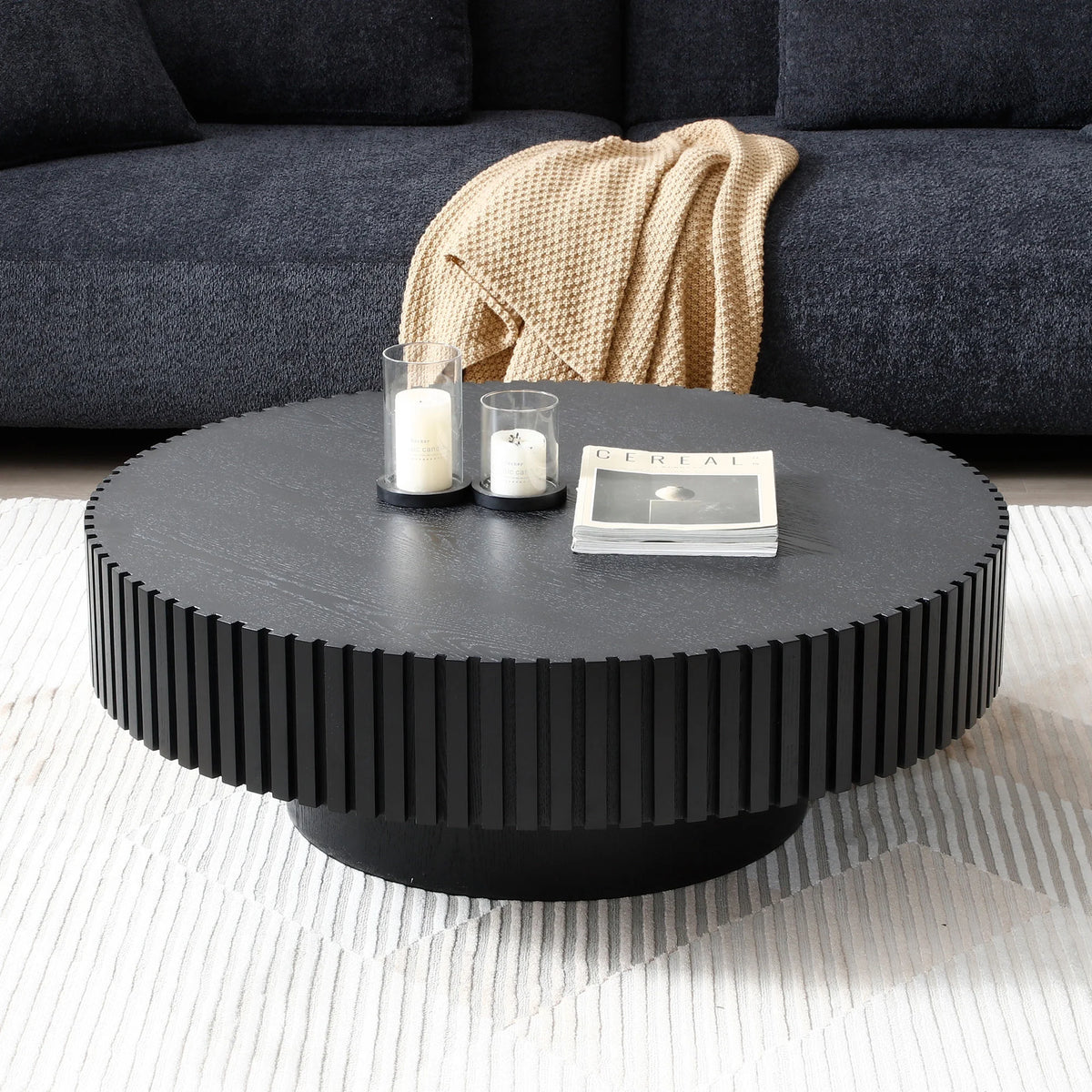 Black MDF Round Coffee Table M43614