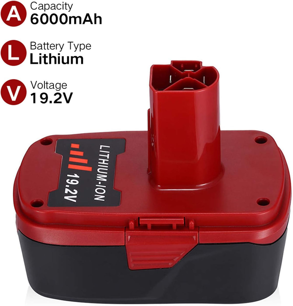 2 Packs 6.0Ah 19.2V Lithium-ion Battery F618282