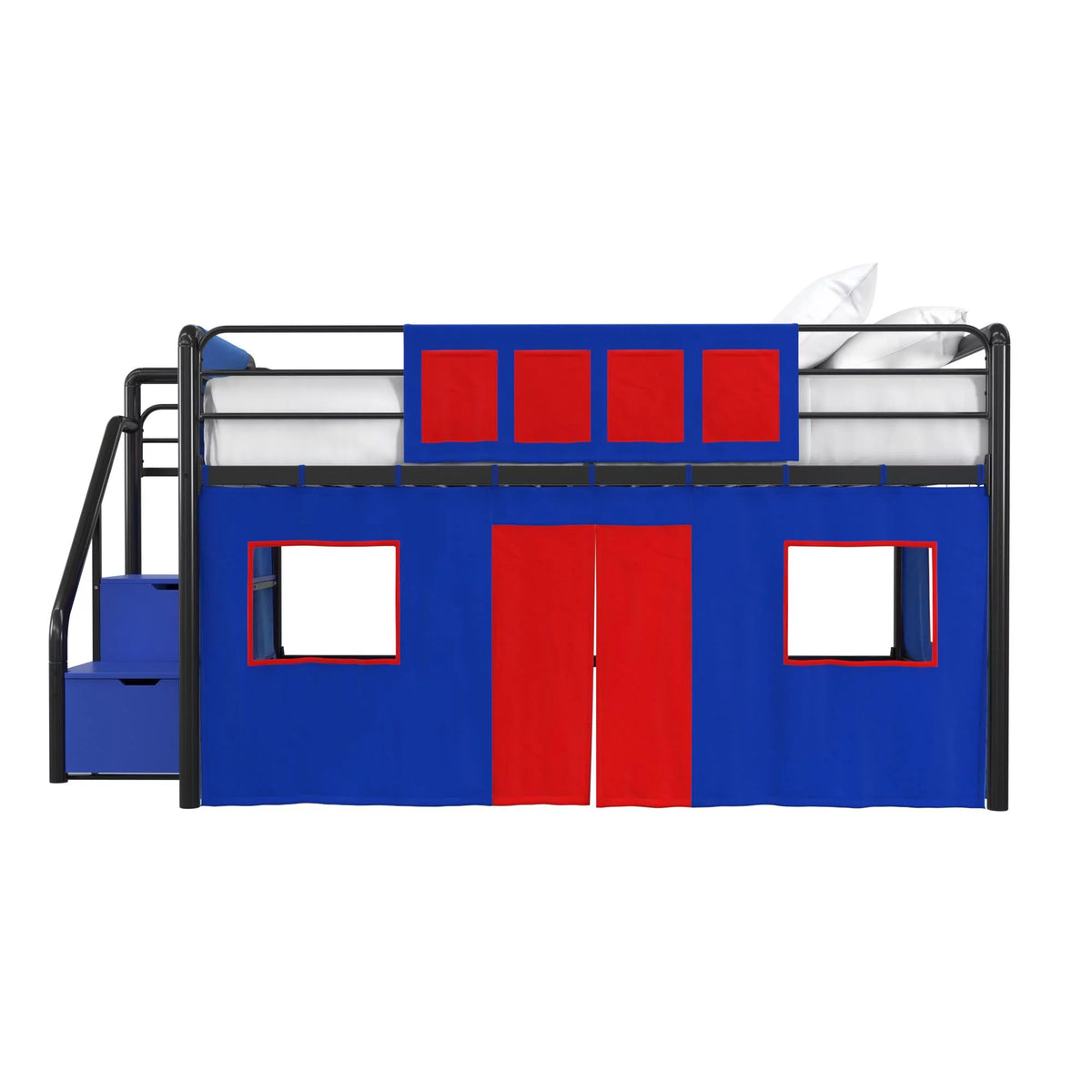 Blue and Red Loft Bed Curtain Set Q177474