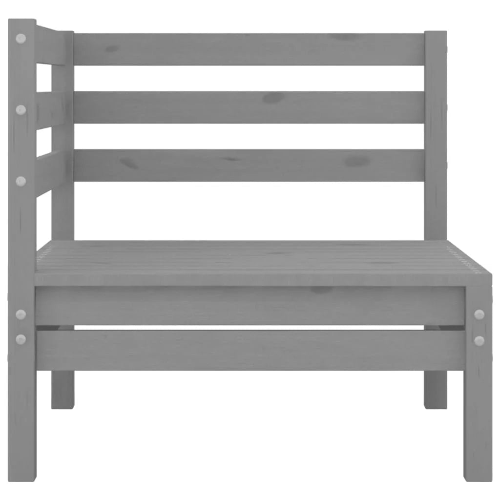 Gray 2-Seater Solid Wood Pine Patio Sofa D13775