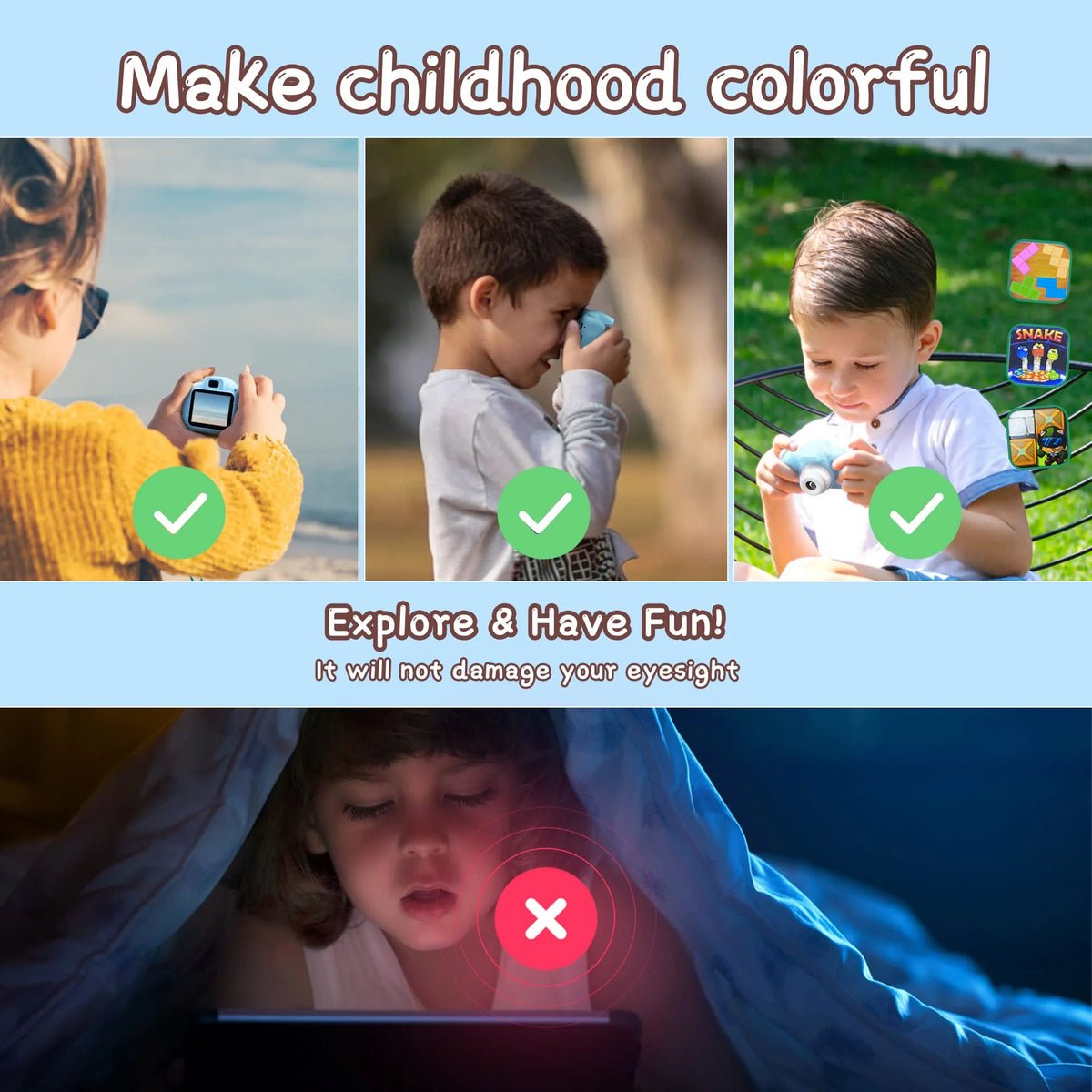 Kids Selfie Camera 1080HD 20MP Digital Camera with 32GB SD Card, Pink G9491