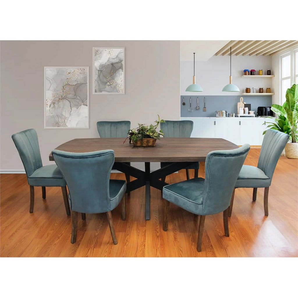 Solid Wood Dining Table with Cast Iron Legs C1747