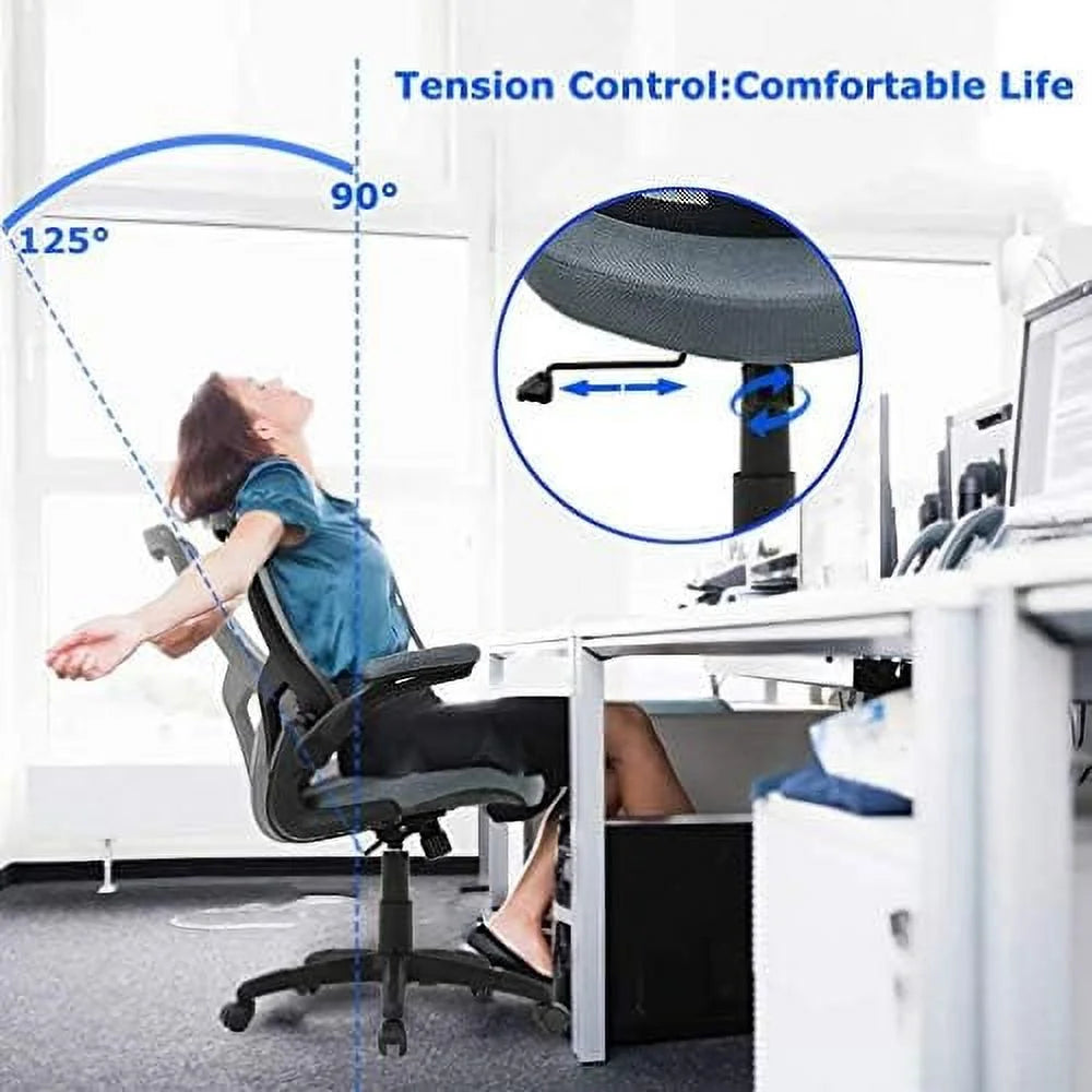 Black Mesh Ergonomic Office Chair with Lumbar Support Q44492