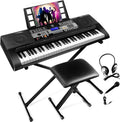 61 Key Portable Electronic Keyboard Piano with Stand and Stool V353729