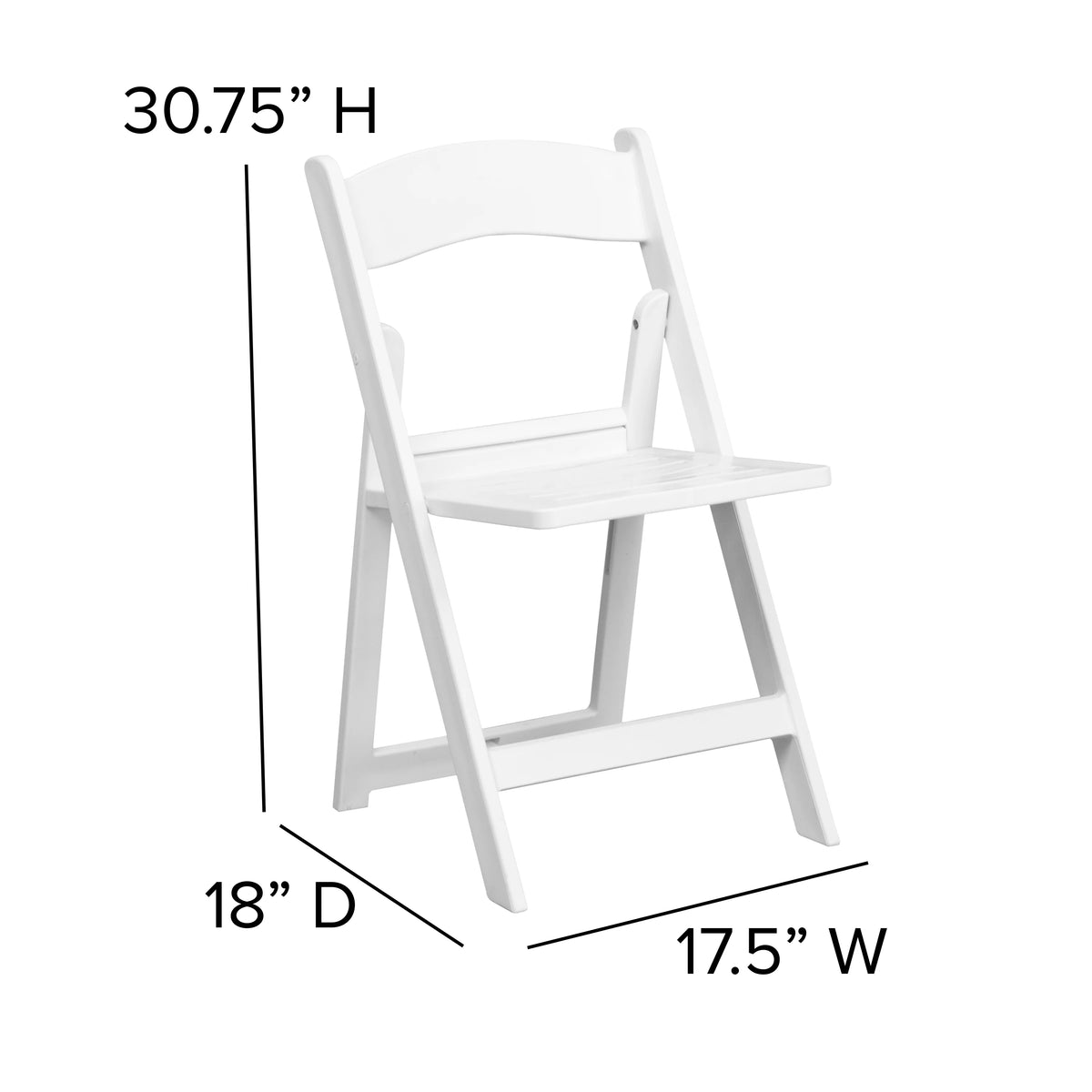 2 Pack 800 lb. Capacity White Resin Folding Chair D890